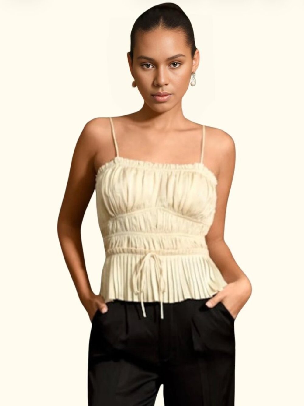 Adelyn Rae Shawna Pleated Cami Top